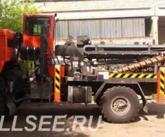 Бурение ямобуром Nissan Diesel, Камаз вездеход 6х6 - 2