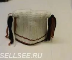 44-56 шапка двойная б у шерсть с акрилом - 2