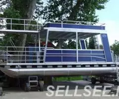 Катер понтон двухпалубный алюминиевый верхняя палуба солярий - 3