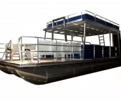 Катер понтон двухпалубный алюминиевый верхняя палуба солярий - 4