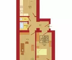 Продаю 2-комн квартиру, 63 кв м - 3