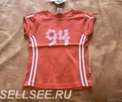 Футболка новая 6 лет 116 см хлопок розовая и красная - 2