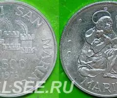 500 лир 1975 г. Сан Марино 4