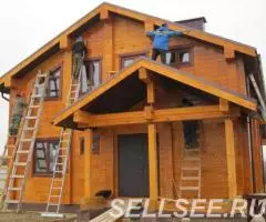 Покраска деревянных домов бань строений - 2
