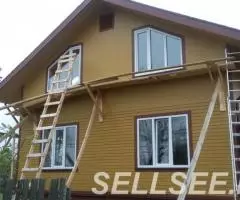 Покраска деревянных домов бань строений - 3