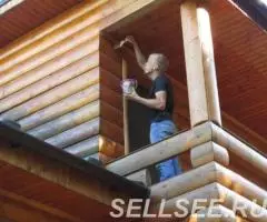 Покраска деревянных домов бань строений - 4