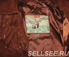 Куртка кожа крэк. Авантюрин Золотой песок. Италия - 3