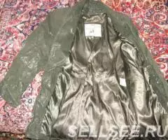 Куртка кожа крэк. Авантюрин Еловый лес. Италия. Размер S - 2