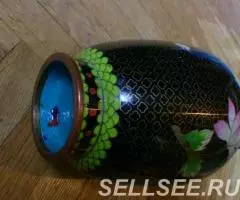 ваза метал эмаль клуазоне антиквар интерьер - 3