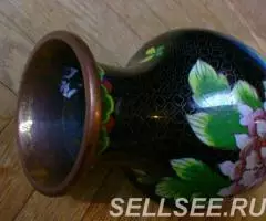 ваза метал эмаль клуазоне антиквар интерьер - 4