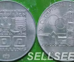 100 шиллингов 1975 г. Австрия Олимпиада орёл 1