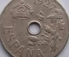 Испания. 25 сентимос 1927 года. - 2