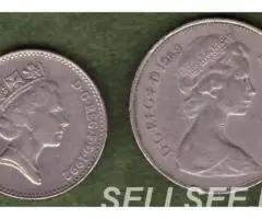 Великобритания. Две монеты по 10 пенсов. - 2