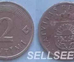 Латвия. 2 сантима, медь, 2007, 2009, 1992 - 2