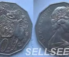 Австралия. Кенгуру и Страус - 50ц. , 1976,84,2008,2009 - 2