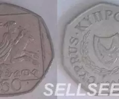 Кипр. Богиня Селена -- 50ц. , никель, 1993,1994 - 3