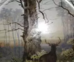 Старинная декоративная тарелка Олень d 19 см. утрата - 3