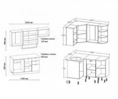 Кухня Венеция-2 Угловая. Варианты правый, левый - 2