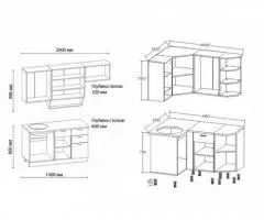 Кухня Беларусь-2 Угловая. Варианты правый, левый - 4