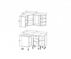Кухня Беларусь Угловая. Варианты правый, левый - 4