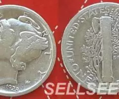 США. Меркурий - дайм, 10 центов , серебро, разных годов - 3