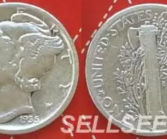 США. Меркурий - дайм, 10 центов , серебро, разных годов - 4