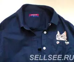 Рубашка с кошкой в кармане размер S - 2