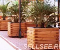 Кашпо деревянные для цветов и деревьев - 4