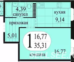 Продаю 1-комн квартиру, 35 кв м