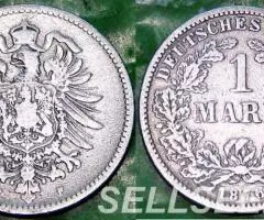 1 марка 1876 г. Германская Империя F 2