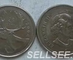 Канада. Северный олень - 25 центов, 1989,04,05,06 - 2