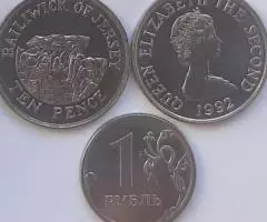 Англия. О-ва Джерси. Дольмен-10пенсов, 1987,1992 - 2