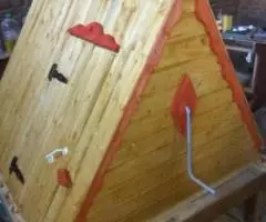 Скамейка садовая со спинкой массив сосна - 2