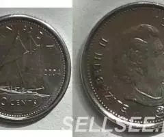 Корабли на монетах мира. Канада. Парусник - 10ц. , ... - 2