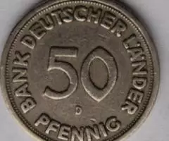 Германия 50 пфеннигов 1949 D