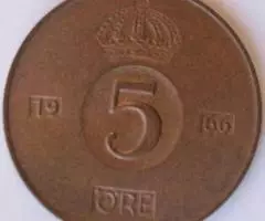Швеция 5 оре 1966 года - 2