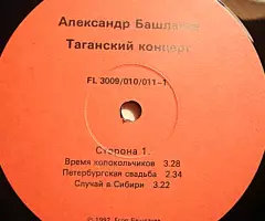 Пластинка Александр Башлачев - Таганский Концерт - 3