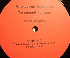 Пластинка Александр Башлачев - Таганский Концерт - 4