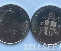 Италия. Ватикан. Иоанн Павел 2-й - 200лир, латунь, 2001 - 2