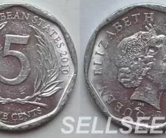Восточные Карибы. 5 центов, алюминий, 1997,2010 - 2
