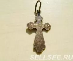 Серебряный кулон-ладанка и серебряный крестик. - 3