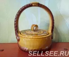 Лукошко из керамики для хранения мелочей. - 3