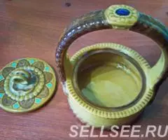 Лукошко из керамики для хранения мелочей. - 4