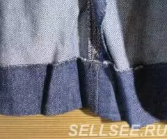 длинная юбка джинсовая, хлопок. - 4