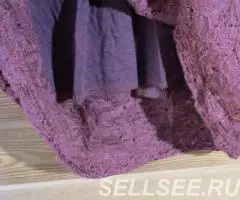 бордовое платье LIXIN. ткань как кружева. - 3