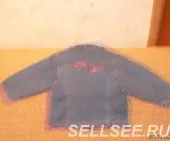 новую ветровку джинсовую на рост 84 см. - 3