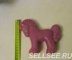 конь розовый, малиновый игрушка СССР пластмассовая - 3