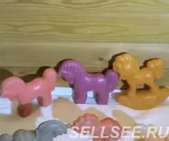 конь розовый, малиновый игрушка СССР пластмассовая - 4