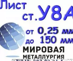 Лист сталь У8А толщиной от 0,25 мм до 150 мм