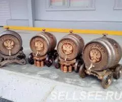 Дубовые бочки на тележке - 3